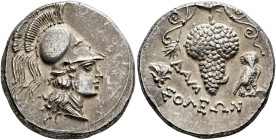 CILICIA. Soloi. Circa 410-375 BC. Stater (Silver, 22 mm, 10.11 g, 3 h), Dam..., magistrate. Head of Athena to right, wearing crested Corinthian helmet...