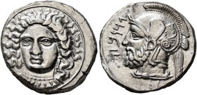 CILICIA. Tarsos. Pharnabazos, Persian military commander, 380-374/3 BC. Stater (Silver, 21 mm, 10.55 g, 12 h), circa 380-379. Diademed female head fac...