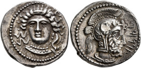 CILICIA. Tarsos. Pharnabazos, Persian military commander, 380-374/3 BC. Stater (Silver, 23 mm, 10.61 g, 11 h). Diademed female head facing slightly to...