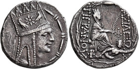 KINGS OF ARMENIA. Tigranes II ‘the Great’, 95-56 BC. Tetradrachm (Silver, 25 mm, 15.47 g, 1 h), Antiochia on the Orontes (?), circa 80-68. Draped bust...