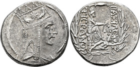 KINGS OF ARMENIA. Tigranes II ‘the Great’, 95-56 BC. Tetradrachm (Silver, 26 mm, 16.00 g, 1 h), Antiochia on the Orontes (?), circa 80-68. Draped bust...
