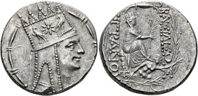 KINGS OF ARMENIA. Tigranes II ‘the Great’, 95-56 BC. Tetradrachm (Silver, 26 mm, 16.23 g, 1 h), Antiochia on the Orontes (?), circa 80-68. Draped bust...