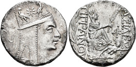 KINGS OF ARMENIA. Tigranes II ‘the Great’, 95-56 BC. Tetradrachm (Silver, 25 mm, 15.81 g, 1 h), Antiochia on the Orontes (?), circa 80-68. Draped bust...