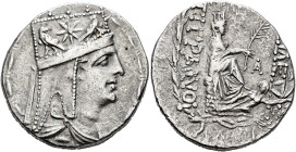 KINGS OF ARMENIA. Tigranes II ‘the Great’, 95-56 BC. Tetradrachm (Silver, 27 mm, 15.87 g, 12 h), Antiochia on the Orontes (?), circa 80-68. Draped bus...