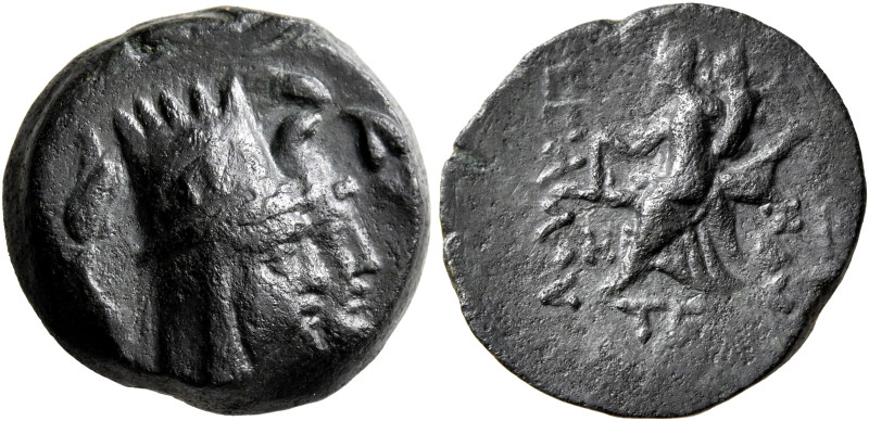 KINGS OF ARMENIA. Tigranes VI, second reign, 66/7. Tetrachalkon (Bronze, 19 mm, ...