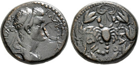KINGS OF COMMAGENE. Antiochos IV Epiphanes, 38-72. Oktachalkon (Bronze, 24 mm, 14.60 g, 1 h). BAΣCIΛЄYΣ [MЄΓAΣ AN]TIOΧOC Diademed head of Antiochos IV...