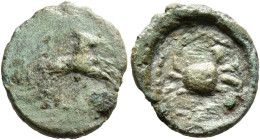 COMMAGENE. Uncertain. 1st century BC. Dichalkon (Bronze, 15 mm, 1.47 g, 12 h). Lion (?) jumping right. Rev. Crab. Leu Web Auction 16 (2021), 1230. Leu...