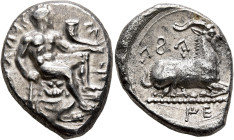 CYPRUS. Salamis. Evagoras I, circa 411-374 BC. Stater (Silver, 25 mm, 11.06 g, 1 h). &#67585;&#67588;&#67634;&#67597;&#67622; ('e-u-wa-ko-ro' in Cypri...