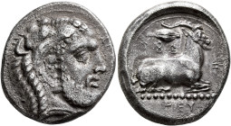 CYPRUS. Salamis. Evagoras I, circa 411-374 BC. Stater (Silver, 23 mm, 10.59 g, 11 h). [&#67585;&#67588;&#67634;&#67597;&#67622;] ('e-u-wa-ko-ro' in Cy...