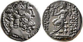 SYRIA, Seleukis and Pieria. Antioch. 1st century BC. Dichalkon (Bronze, 18 mm, 9.62 g, 1 h), uncertain date. Laureate head of Zeus to right. Rev. ΑNTI...