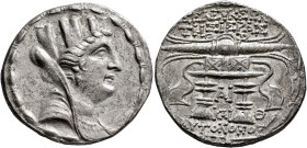 SYRIA, Seleukis and Pieria. Seleukeia Pieria. 105/4-83/2 BC. Tetradrachm (Silver, 30 mm, 14.25 g, 12 h), CY 11 = 99/8. Turreted, veiled and draped bus...