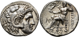 SELEUKID KINGS. Seleukos I Nikator, 312-281 BC. Tetradrachm (Silver, 27 mm, 17.11 g, 12 h), Seleukeia on the Tigris I, after circa 296/5-281. Head of ...