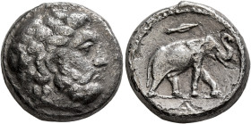 SELEUKID KINGS. Seleukos I Nikator, 312-281 BC. Stater (Silver, 22 mm, 16.30 g, 8 h), Susa, circa 288/7. Laureate head of Zeus to right. Rev. Elephant...