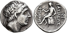 SELEUKID KINGS. Antiochos I Soter, 281-261 BC. Drachm (Silver, 18 mm, 4.07 g, 6 h), Seleukeia on the Tigris. Diademed head of Antiochos I to right. Re...