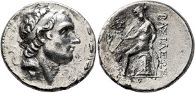 SELEUKID KINGS. Antiochos III ‘the Great’, 222-187 BC. Tetradrachm (Silver, 29 mm, 15.53 g, 12 h), Antiochia on the Orontes. Diademed head of Antiocho...