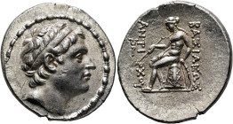SELEUKID KINGS. Antiochos III ‘the Great’, 222-187 BC. Tetradrachm (Silver, 32 mm, 17.06 g, 12 h), Antiochia on the Orontes, 204-197. Diademed head of...