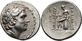 SELEUKID KINGS. Antiochos III ‘the Great’, 222-187 BC. Tetradrachm (Silver, 28 mm, 17.16 g, 12 h), Antiochia on the Orontes, circa 204-197. Diademed h...