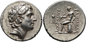 SELEUKID KINGS. Antiochos III ‘the Great’, 222-187 BC. Tetradrachm (Silver, 28 mm, 17.12 g, 1 h), Antiochia on the Orontes, 204-197. Diademed head of ...