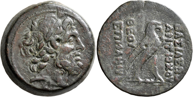 SELEUKID KINGS. Antiochos IV Epiphanes, 175-164 BC. Drachm (Bronze, 34 mm, 36.91...