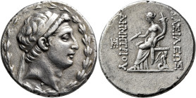 SELEUKID KINGS. Demetrios I Soter, 162-150 BC. Tetradrachm (Silver, 30 mm, 16.49 g, 12 h), Antiochia on the Orontes, circa 162-155/4. Diademed head of...