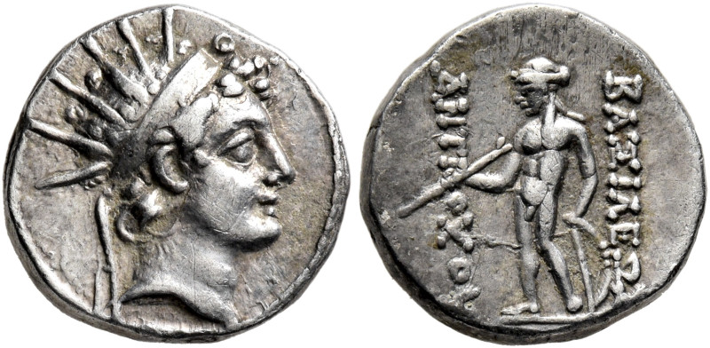 SELEUKID KINGS. Antiochos VI Dionysos, 144-142 BC. Hemidrachm (Silver, 12 mm, 2....