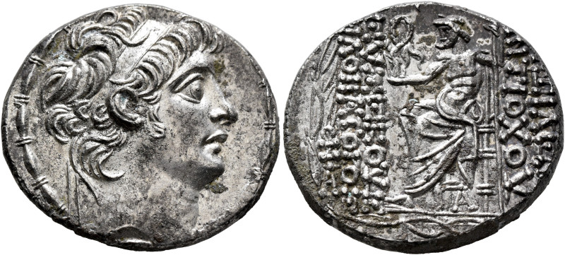 SELEUKID KINGS. Antiochos X Eusebes Philopator, circa 94-88 BC. Tetradrachm (Sil...