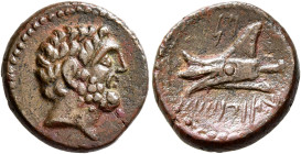 PHOENICIA. Arados. Circa 206/5-52/1 BC. AE (Bronze, 17 mm, 3.69 g, 12 h), CY 115 = 145/4. &#67853;&#67840; ('r in Punic) Head of Zeus to right. Rev. R...