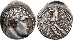 PHOENICIA. Tyre. 126/5 BC-AD 65/6. Shekel (Silver, 29 mm, 14.21 g, 12 h), CY 145 = AD 19/20. Laureate head of Melkart to right, lion skin tied around ...