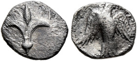 JUDAEA, Achaemenid Province (Yehud). Circa 375-332 BCE. Half Gerah (Silver, 7 mm, 0.30 g, 5 h). Lily. Rev. &#67849;&#67844;&#67843; ('YHD' in Phoenici...