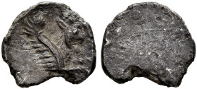 JUDAEA, Persian Period. Hezekiah, circa 375-333 BCE. Tetartemorion (Silver, 7 mm, 0.15 g). Blank. Rev. Winged and horned bull right. Hendin 6066. Mesh...