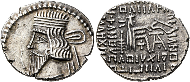 KINGS OF PARTHIA. Pakoros I, circa 78-120. Drachm (Silver, 20 mm, 3.51 g, 12 h),...