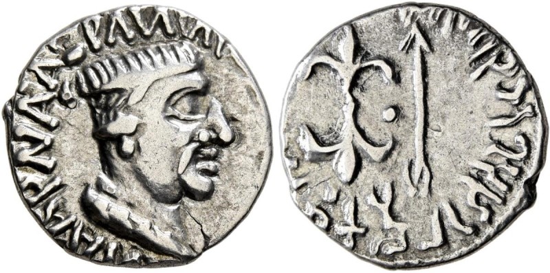 INDO-SKYTHIANS, Western Satraps. Nahapana, circa 53-99. Drachm (Silver, 15 mm, 2...