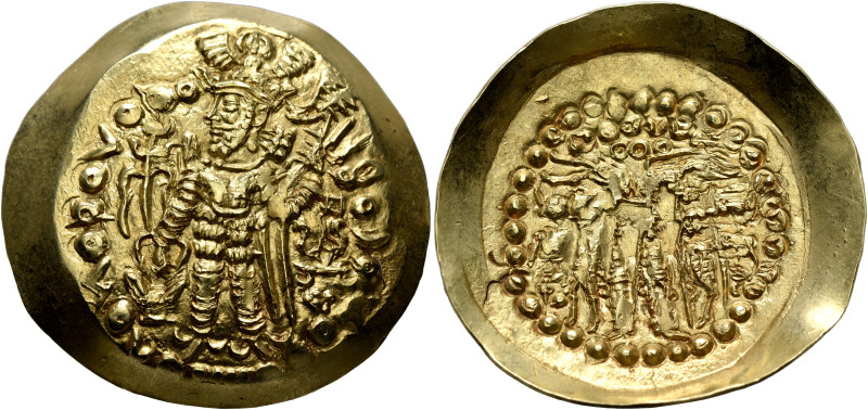 HUNNIC TRIBES, Kidarites. Kidara, circa 350-385. Dinar (Electrum, 35 mm, 7.72 g,...