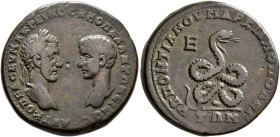 MOESIA INFERIOR. Marcianopolis. Macrinus, with Diadumenian as Caesar, 217-218. Pentassarion (Orichalcum, 27 mm, 11.17 g, 1 h), Pontianus, legatus cons...