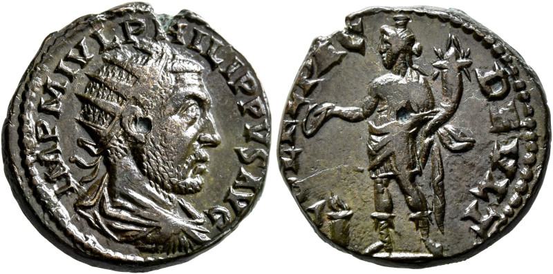 THRACE. Deultum. Philip I, 244-249. 'Dupondius' (Bronze, 22 mm, 6.78 g, 1 h). IM...