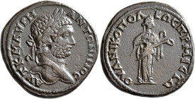 THRACE. Nicopolis ad Nestum. Caracalla, 198-217. Tetrassarion (Bronze, 31 mm, 16.73 g, 2 h). ΑΥΤ Κ Μ ΑΥΡΗ ΑΝΤΩΝΙΝΟC Laureate head of Caracalla to righ...