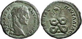 THRACE. Pautalia. Caracalla, 198-217. Tetrassarion (Bronze, 29 mm, 13.27 g, 1 h). AYT M AYPΗ ANTΩNΕINOC Laureate head of Caracalla to right. Rev. OYΛΠ...