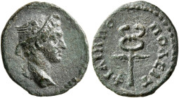 THRACE. Philippopolis. Pseudo-autonomous issue. AE (Bronze, 15 mm, 1.41 g, 12 h), time of the Antonines, 138-192. Head of Hermes to right, wearing win...