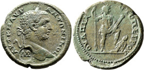 THRACE. Topirus. Caracalla, 198-217. Tetrassarion (Bronze, 31 mm, 18.54 g, 7 h), circa 211-212. AYT K M AYP ANTΩNINOC Laureate head of Caracalla to ri...