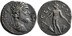 CORINTHIA. Corinth. Septimius Severus, 193-211. Diassarion (Orichalcum, 24 mm, 7.08 g, 9 h). L SEPT SEV [...] Laureate and cuirassed bust of Septimius...