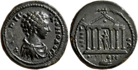 BITHYNIA. Nicomedia. Commodus, as Caesar, 166-177. Assarion (Bronze, 22 mm, 6.18 g, 1 h), 175-177. Λ ΑΥΡΗ ΚΟΜΟΔΟϹ Κ Bare-headed, draped and cuirassed ...