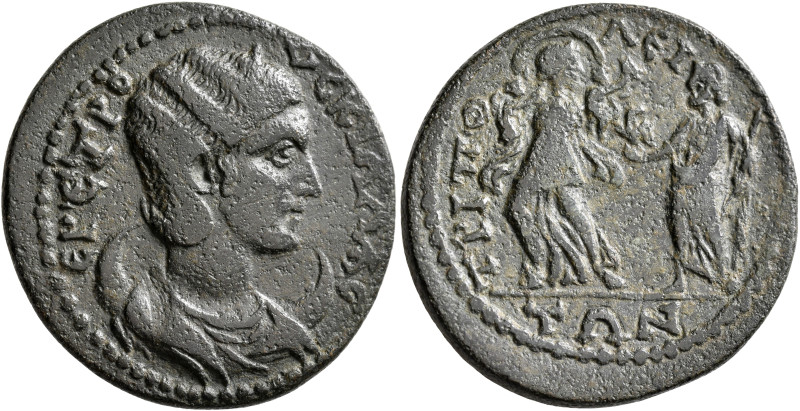 LYDIA. Tripolis. Herennia Etruscilla, Augusta, 249-251. Tetrassarion (Bronze, 30...