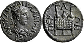 PAMPHYLIA. Perge. Gallienus, 253-268. 10 Assaria (Bronze, 30 mm, 15.07 g, 12 h). AYT KAI ΠΟ AI (sic!) ΓAΛΛIHNO CЄB Laureate, draped and cuirassed bust...