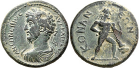 PISIDIA. Conana. Marcus Aurelius, 161-180. Hexassarion (Bronze, 32 mm, 24.86 g, 6 h). ΑYΤ ΚΑΙСΑΡ ΑΝΤΩΝЄΙΝOС Laureate, draped and cuirassed bust of Mar...