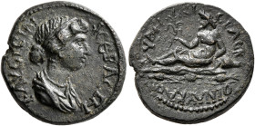 LYCAONIA. Hyde. Faustina Junior, Augusta, 147-175. Assarion (Bronze, 19 mm, 5.52 g, 7 h), after circa 164. ΦΑΥϹΤΕΙΝΑ ϹΕΒΑϹΤΗ Draped bust of Faustina J...