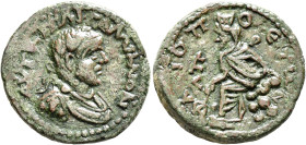 CILICIA. Flaviopolis-Flavias. Gallienus, 253-268. Tetrassarion (Bronze, 25 mm, 13.31 g, 6 h), CY 181 = 254/5. ΑΥT Κ Π ΛΙ ΓΑΛΛΙΗΝΟΝ Laureate, draped an...