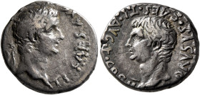 CAPPADOCIA. Caesaraea-Eusebia. Tiberius, with Drusus Caesar, 14-37. Drachm (Silver, 17 mm, 3.86 g, 11 h), 33-34. TI•CAES•AV[G•P•M• TR •P•XXXV] Laureat...