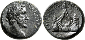 CAPPADOCIA. Caesaraea-Eusebia. Antoninus Pius, 138-161. Diassarion (Bronze, 22 mm, 9.44 g, 12 h), RY 22 = 158/9. [ΑΥΤΟΚ ΑΝΤΟΝ]ЄΙNOC CЄΒΑCT[OC] Laureat...