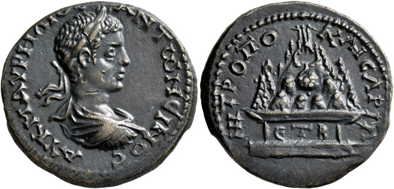 CAPPADOCIA. Caesaraea-Eusebia. Elagabalus, 218-222. Tetrassarion (Orichalcum, 27...