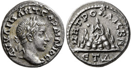 CAPPADOCIA. Caesaraea-Eusebia. Gordian III, 238-244. Drachm (Silver, 18 mm, 3.29 g, 6 h), RY 4 = 241. AY ΚAI M ANT ΓΟΡΔΙΑΝΟ CЄ Laureate head of Gordia...